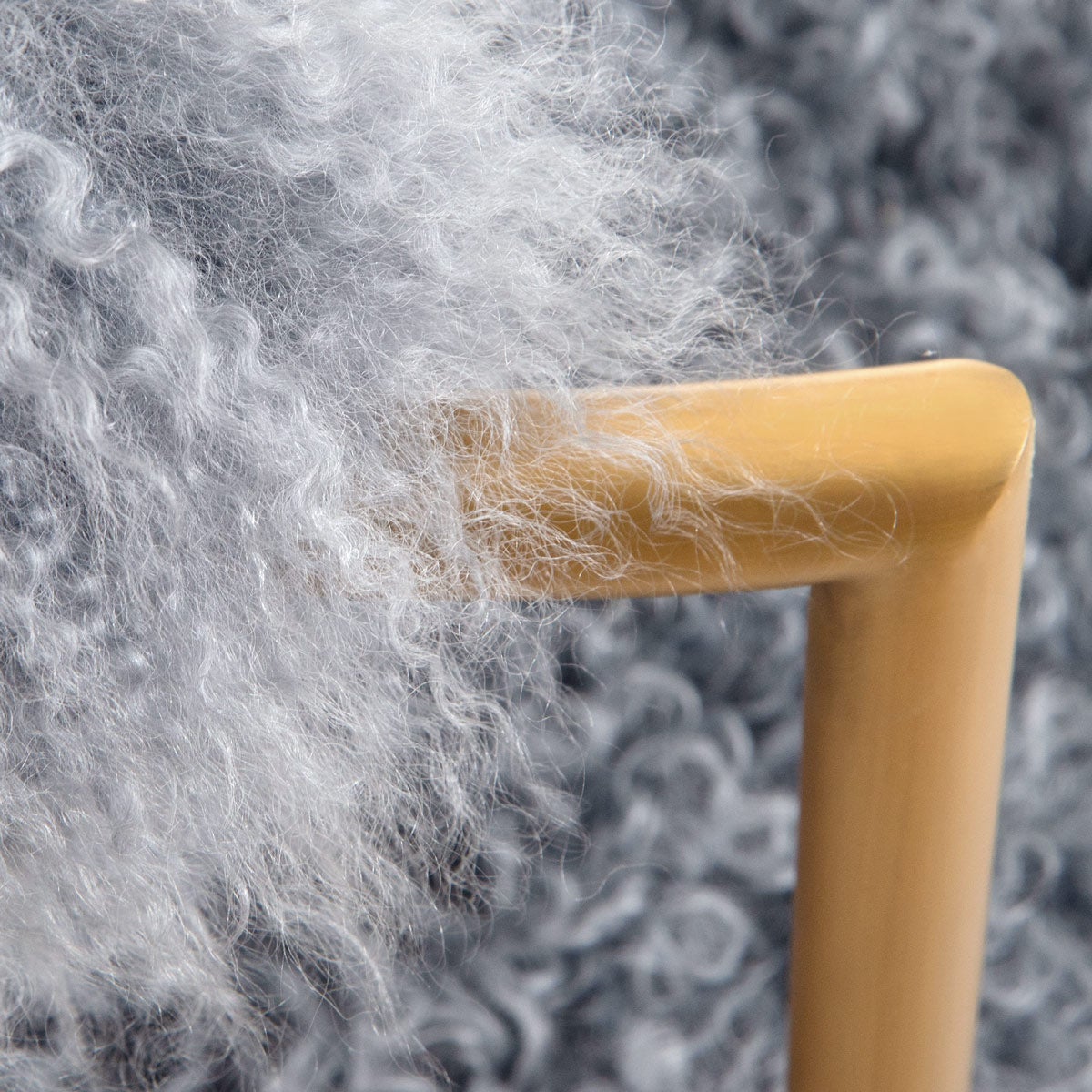 Modern Gray Faux Fur Accent Chair with Gold Metal Frame