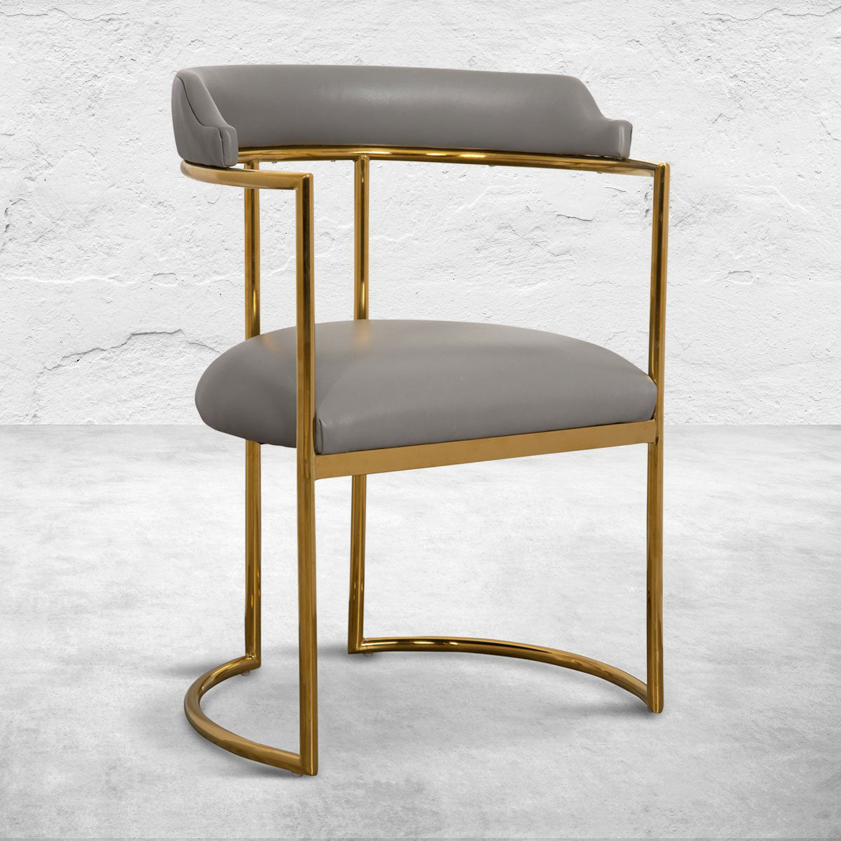 Modern Upholstered Accent Chair with Gold Metal Frame