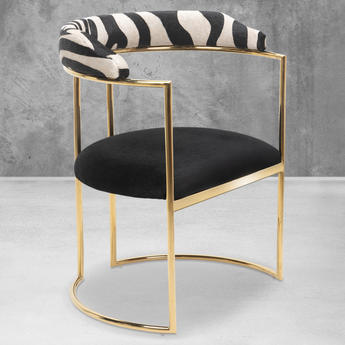 Modern Upholstered Accent Chair with Gold Metal Frame