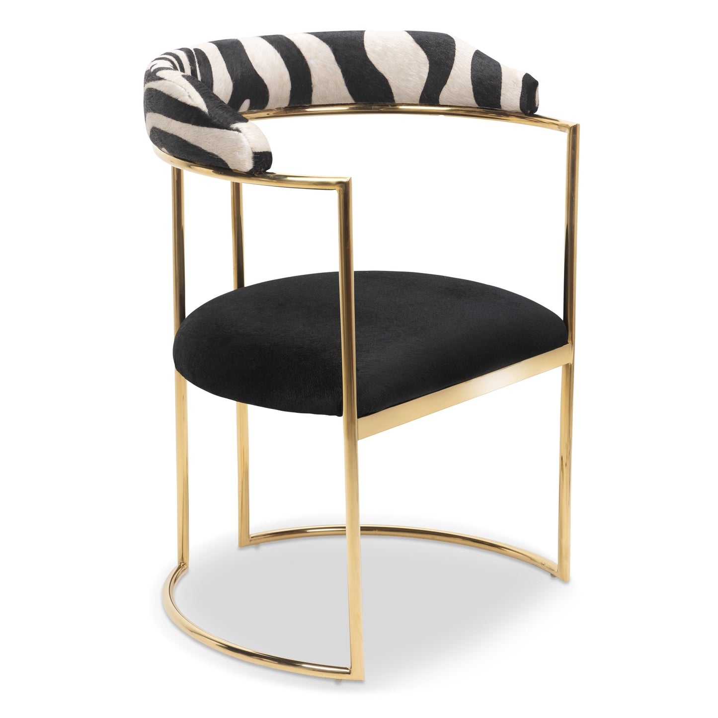 Modern Upholstered Accent Chair with Gold Metal Frame